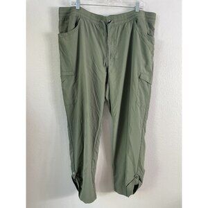 Columbia Pants Mens 2XL Green Lightweight Cargo Outdoor Hiking Roll Up Nylon